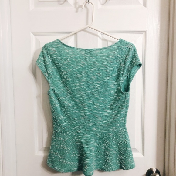 Anthropologie Medium Postmark Mint Peplum Top - Picture 4 of 4